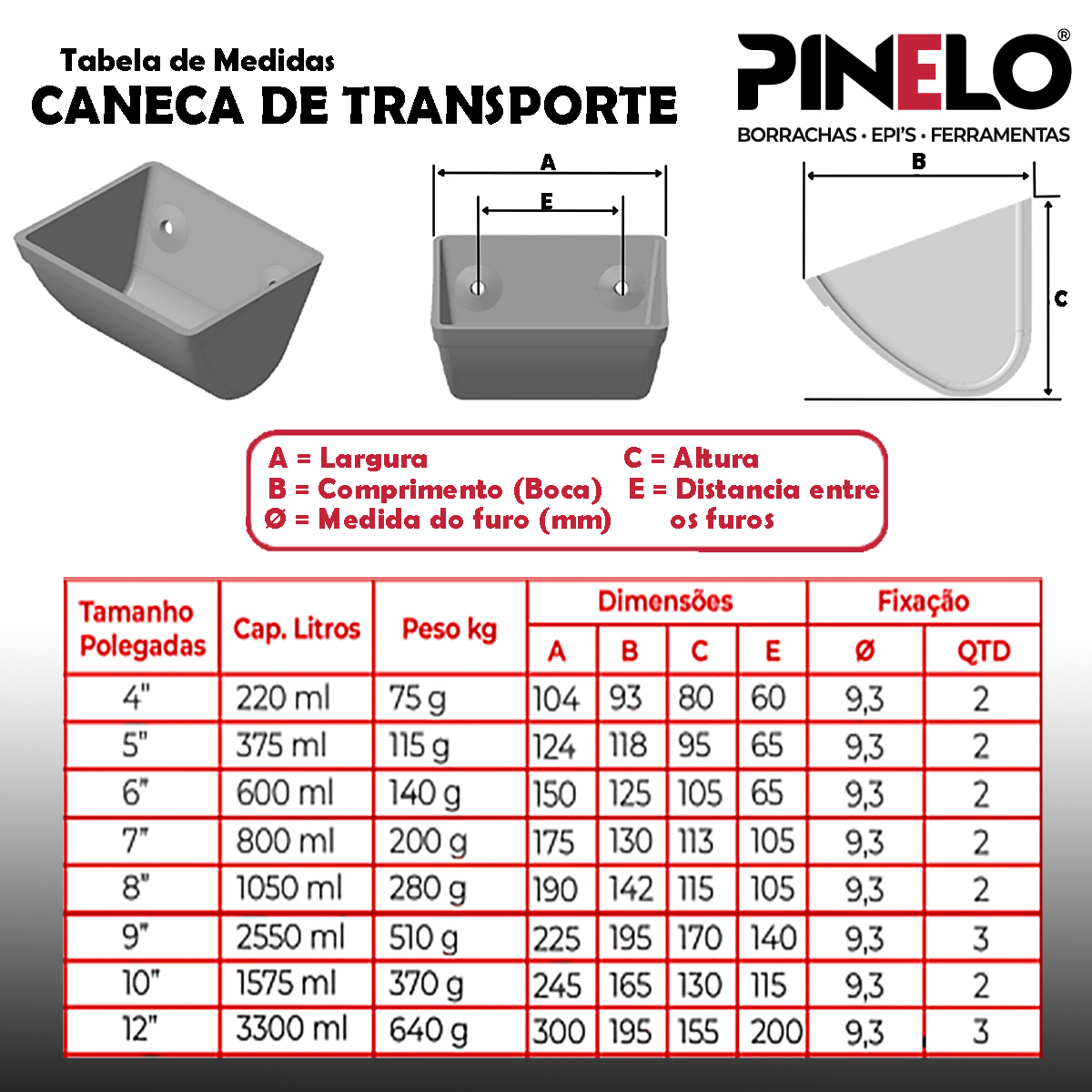 Caneca Plastica N12 Para Elevador De Gr os Secador E Colhedeira